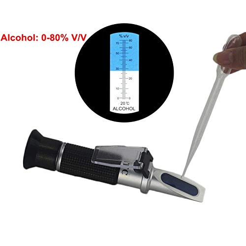 Buy 080 Alcohol Refractometer Hydrometer Alcoholmeter Refratometro