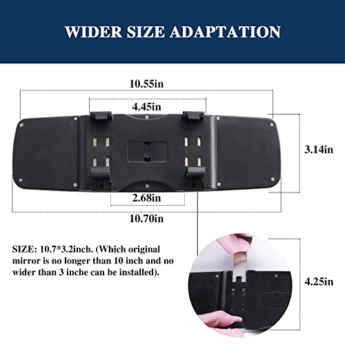 LivTee-Bling-Car-Rearview-Mirror-Car-Bling-Decorations-Rear-View-Mirror-with-HD-Glass-Bling-Car-Interior-Accessories-for-Women-and-Teens-White