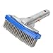 Zerodis 5.5 Inches Pool Brush, Stainless Steel Brush with EZ Clip for Concrete Gunite Pools Durable Stainless Steel Bristles and Aluminium Handle Swimming Pool Brush