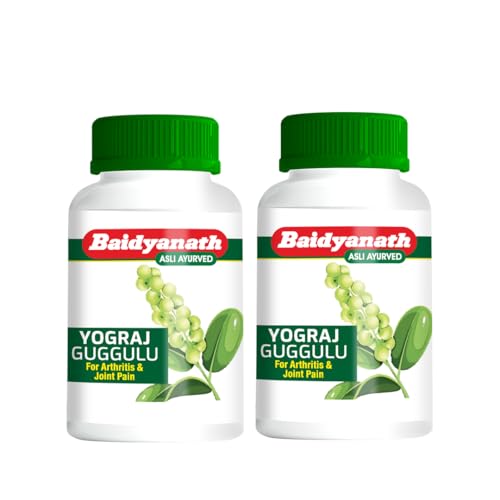 Image of Baidyanath Yograj Guggulu Tablets | Ayurvedic Blend with 26 Herbs | Herbal Formula for Joint & Muscle Care | 100 Tab | Pack of 2
