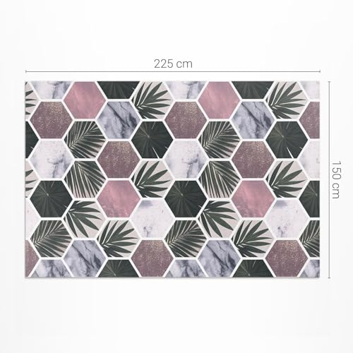 Tapis rectangle vinyle 150x225 cm extérieur imperméable balcon terrasse jardin