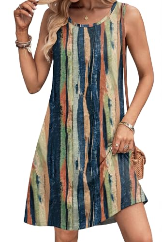 Image of Zeagoo Womens Summer Dress 2026 Sleeveless Casual A-Line Tshirt Sundresses