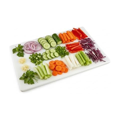 Commercial Grade Plastic Cutting Board 18 x 12 x 1/2 Thick High Density White Poly, NSF Certified and Dishwasher Safe for Food Service Cover