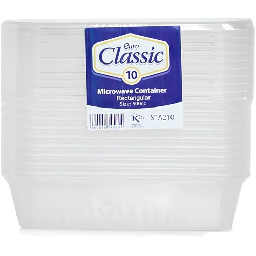 Essential Housewares 10 Food Containers with Lids - 500ml. BPA-Free Leak-Proof Tupperware Lunch Box Meal Prep Containers Reusable. Lunchbox Snack Box Food Storage Containers.