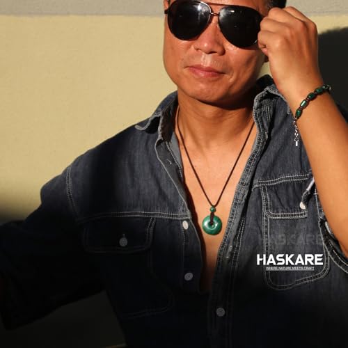 HASKARE Genuine Stone Pendant Gemstone Chakra Jewelry Healing Crystal Necklace Adjustable 0"-27"3