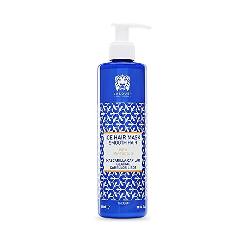 Valquer Mascarilla Capilar Glacial Zero para Cabello Liso. Hidratante, Nutritiva y Reparadora con Efecto Frío que Revitaliza y Proporciona Suavidad con Leche de Algodón y Extracto de Arándano. 275 ml
