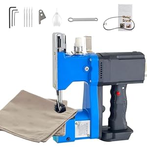 Handnähmaschine mit Akku, Tragbare Akku Sacknähmaschine kompatibel mit Ma-kita 18V Akku, Stichlänge 7–10mm, Nähdicke 0, 2–10mm, Elektrische Beutelverschließmaschine für Säcke