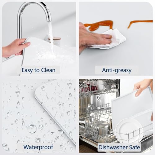 50 * 60 Waschmaschinenbezug Silikon Antirutschmatte Waschmaschinen Trockner, Waschmaschinenauflage Waschküche Küchen Arbeitsplatte Badematte, Gummi Wasserdicht Abdeckung (Weiß)