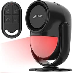 Alarma De Presencia Para Casa CPVAN Sensor de Movimiento, Sirena Alarma Casa para Puerta, Control Remoto Infrarrojo Sistema de Alarma Antirrobo -125dB -Accionado por Batería -Ideal para Interior de Tienda/Oficina/Casa, Negro