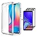 FHXD Compatible con Funda Huawei Mate 20 Lite Transparente TPU Silicona Cubierta Cover Protectora [2*Película de Vidrio Templado] Suave Anticaída de Cojín de Aire Case Protectora