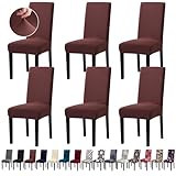Fafua Chair Covers, Stretch Kitchen Dining Room Chair Covers Set of 6, Removable Washable Dining Chair Slipcovers for Home, Hotel, Banque