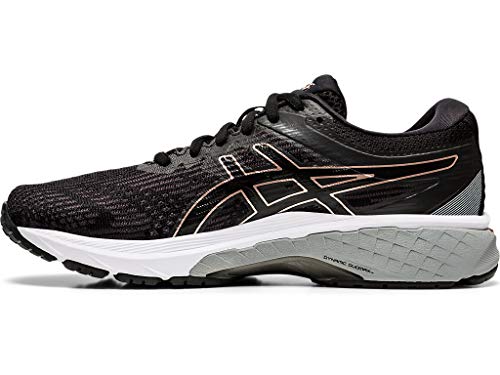 ASICS Women's GT-2000 8 Running Shoes, 5, Black/Rose Gold