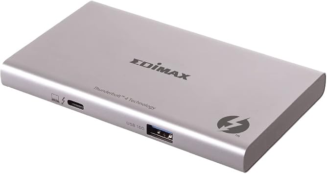 EDiMAX 5-in-1 Thunderbolt 4 Mini Slim Dock, 40Gbps, 3X 15W TB4 Ports, Single 8K@60Hz or Triple 4K Display, TD-405BP