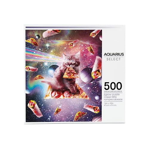 AQUARIUS Random Galaxy Cat Pizza Puzzle(500 Piece Jigsaw Puzzle)-Officially Licensed Galaxy Merchandise&Collectibles-Glare Free-Precision Fit-Virtually No Puzzle Dust-16x20 Inches,Multicolor,62522