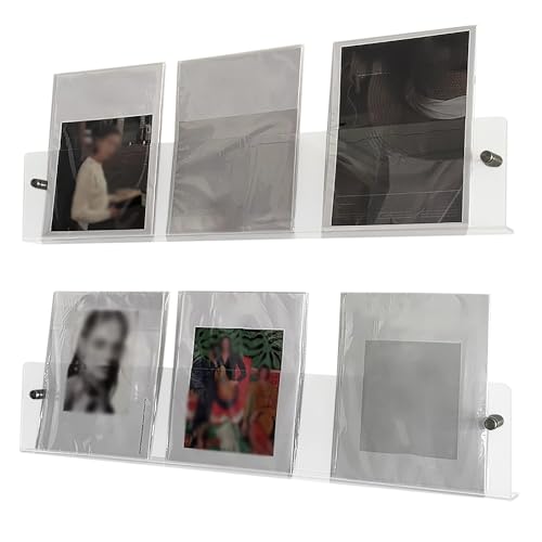 Lot de 2 porte-revues muraux transparents en acrylique pour magazines
