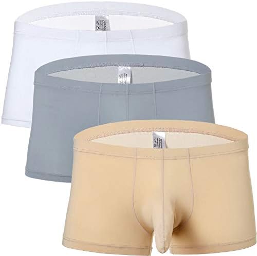 Naturemore Mens Sexy Ice Silk Youth Sexy Boxer Elephant Underpants 3 Pack