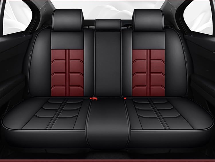 LSDRALOBPOI Housses De Siège Auto Pour Ren𝐚ult Alaskan Pickup( 2017-Present),Fabriqué En Cuir Véritable, Imperméable, Anti-âge, Sans Décoloration, à La Mode Et Haut De Gamme, Design Rouge