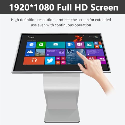 Image of Self Service Kiosk,21.5 inch /32 inch Interactive Kiosk 1080P HD IPS Touch Screen Display,Weatherproof Floor Standing Digital Signage Capacitive Touch Screen Kiosk K-Style Stand Indoor Black-32Inch