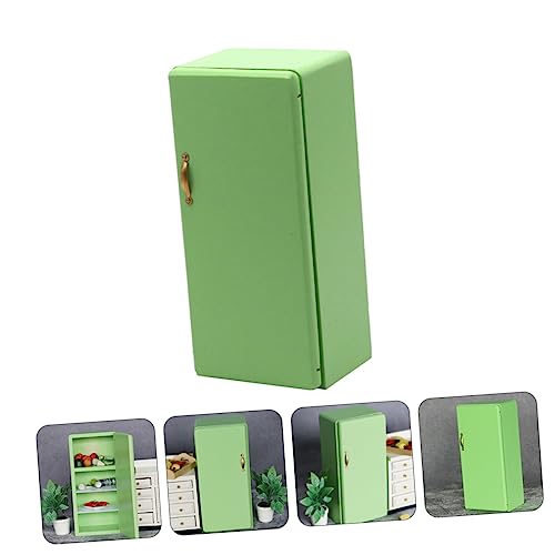 SAFIGLE 1 St Koelkastmodel Koelkast Fantasiespel Bonsai Pot Figuur Mini Keuken Koelkast Keukenmodel Apparaat Gesimuleerd Koelkastmeubelmodel Koelkast Schaal 1/12 Hout Kind Eten Ornamenten - Image 4