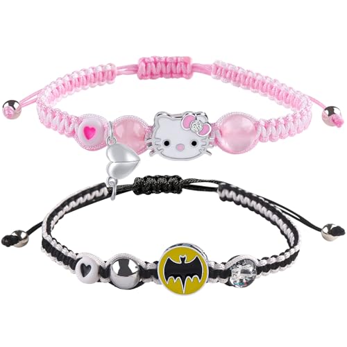 GVUSMIL Couples/Friendship Matching Bracelets,DIY Bat/Spider/kitty Bracelets Set,Jewelry Gifts for BF and GF Daughter Sister Bestie,Matching Bracelet for Couples Best Friend