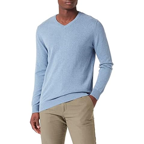Jersey de algodón azul para hombre de Springfield con cuello pico y proyecto RECONSIDER Cover