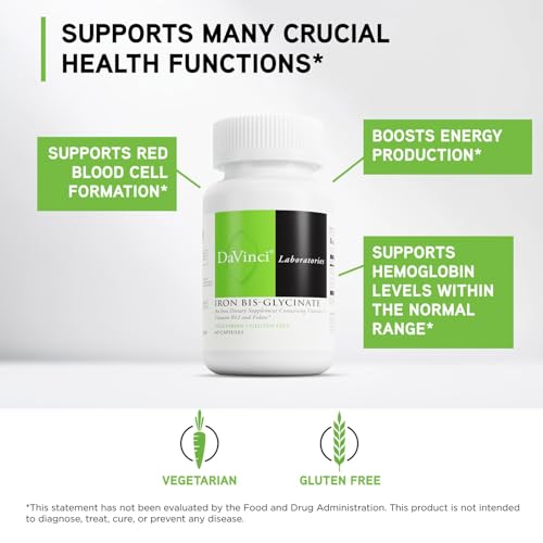 DaVinci Labs Iron Bis-Glycinate, 60 Vegetarian Capsules - image 3