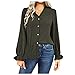 yuwo Camicetta da ragazza La Caduta Accomodante Scollo a V Manica lunga Button Down Camicetta Racerback, Verde militare, XL