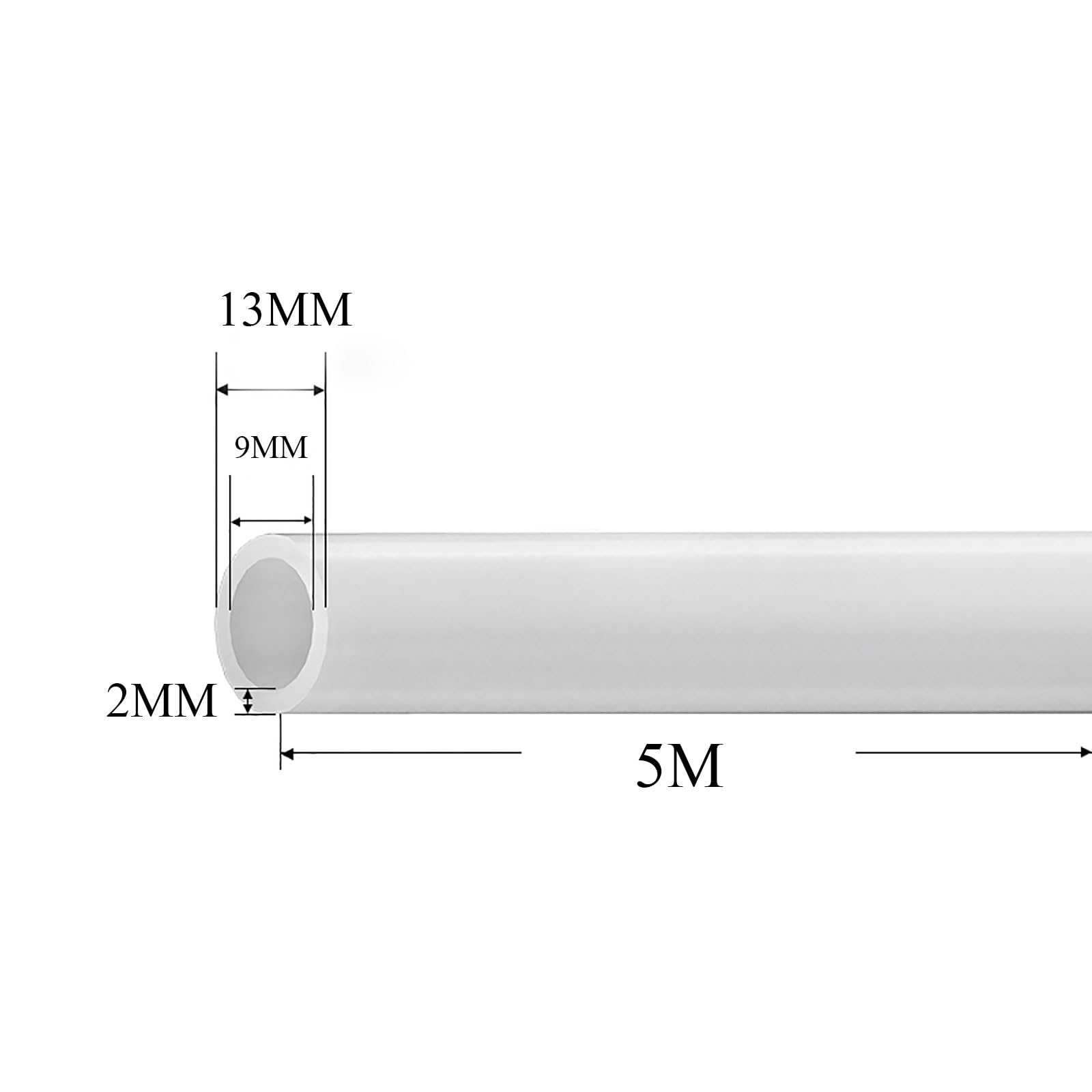 COYOUCO 9Mm ID Silicone Tubing, 5M Length Food Grade Pure Silicone Hoses, High Temp Tube for Home Brewing, Wine Making,9 * 13mm