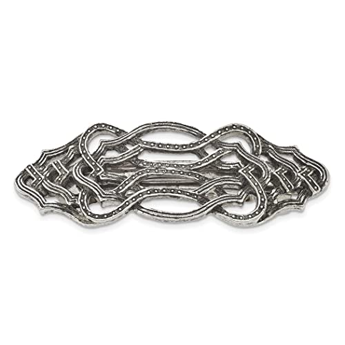 Silver tone Textured Barrette Jewelry Gifts for Women