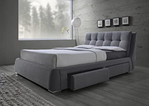 Coaster Home Furnishings Upholstered Bed, Queen, Grey/Chrome, 300523Q #TOP1