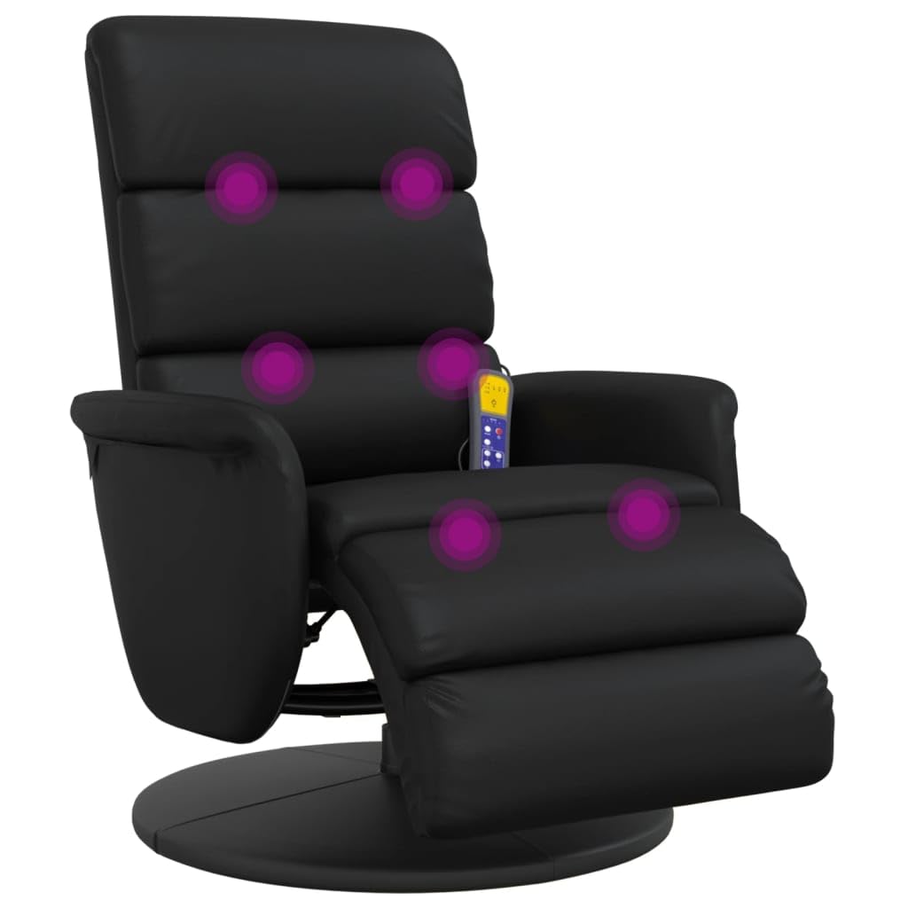 Sillón reclinable Masaje con reposapiés Cuero sintético Negro, Sillón De Relax, Sillon Masaje Relax, Sillon Relax Electrico, Hogar Sillon Relax, Sillones Comodos, Sofa Tantra - 356724