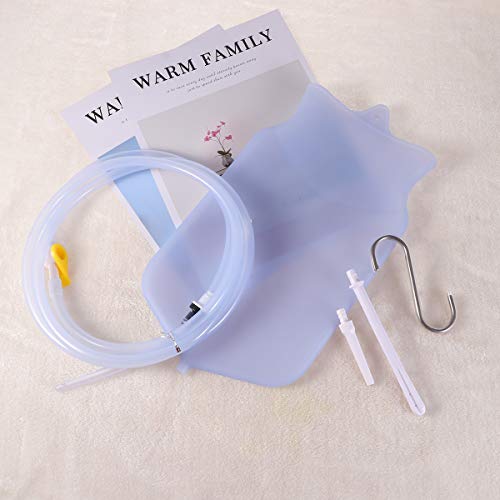 Kit de bolsa de ducha anal, 2 L, reutilizável, de silicone, bolsa para enema com mangueira de contro