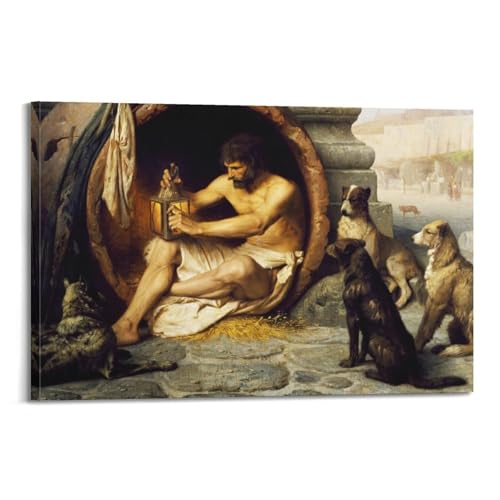 Jean-Léon Gérôme-Diogenes Póster artístico sobre lienzo para decoración de pared, impresión fotográfica para el hogar, decoración moderna, 40 x 60 cm