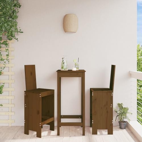 Homgoday Taburetes de Cocina 2 uds Madera Pino marrón Miel 40x42x120 cm, Taburete de Bar Muebles Cocina Silla de Comedor Taburete Alto para Salon Cocina, Asiento Mobiliario Decoración Pub Silla