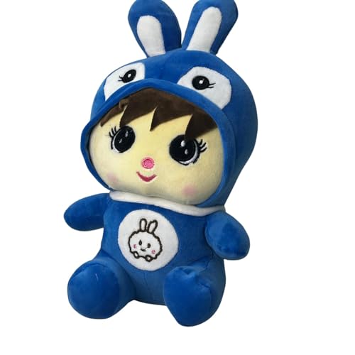 Image of Soft Bunny Baby Boy Plush Doll Toy with Rabbit Ears Child Teddy Bear Gift Toy and Pillow for Kids, Girls and Adults Cute Stuffed Animal Plush Blue (30cm)