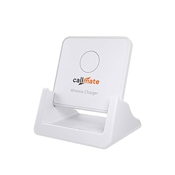 CALLMATE 10W Fast Charging Wireless Charger Stand with Multiple Protections, Overcharging, Overcurrent, Overvoltage, Overheat & Battery Safety, Wireless Charger for Wireless Smartphones (10W) (White)