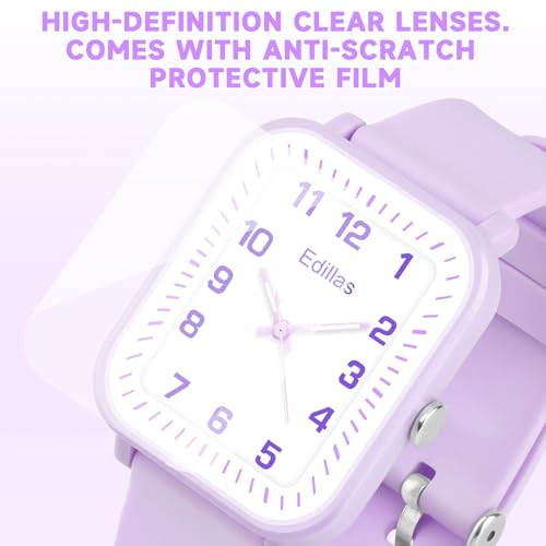 Image of Edillas Kids Teens Watch Analog Girls Boys, Waterproof Stylish Watch for Children,Students with Soft Silicone Strap for Kids Teens 4-16 Years Old
