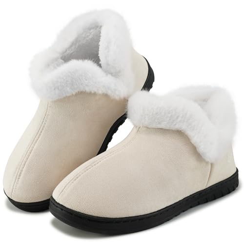 Ecetana Womens Slippers House Shoes: Memory Foam Comfy Closed Back Fuzzy Slippers Indoor and Outdoor...