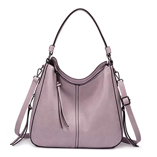 Image of Realer Hobo Crossbody Bags for Women Designer Faux Leather Hobo Handbags Retro Large Size Shoulder Bag Bucket Purse