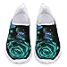 Jndtueit Chaussures de Marche pour Femmes Mode Aquarelle Papillon Fleur Imprimé Slip on Mesh Chaussures Respirant Coussin d'air Baskets,Vintage Rose,Turquoise