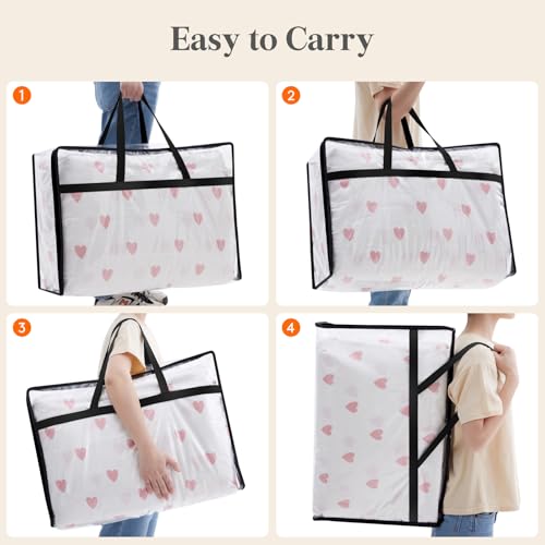 Lifewit 8 Pack Clear Clothes Storage Bags, 60L Plastic Blanket Storage Bag, Vinyl Foldable Moving Bags with Zipper, Closet Organizers and Storage Containers for Bedding, Duvet, Comforter by Lifewit - Image 6