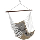 Sunnydaze Tufted Victorian Large Hanging Hammock Chair - Sturdy 300 Pound...