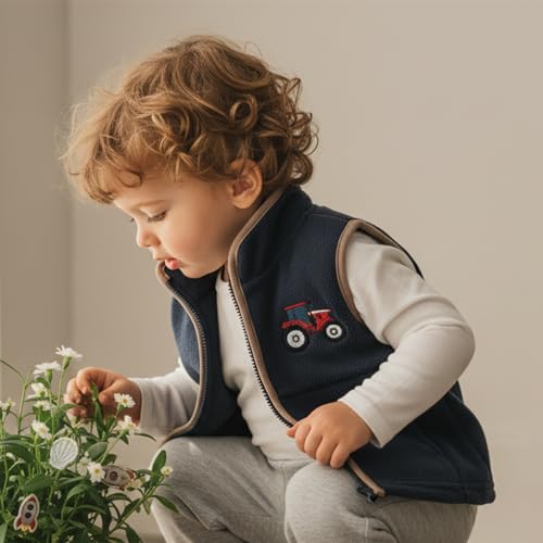 Image of Denim Vest Kids Girl Boy Fashion Coats Turn Dwon Collar Sleeveless Jackets Trendy Outwear