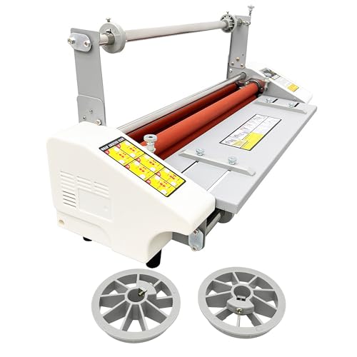 HQHAOTWU Roll Laminator Hot Cold Roll Laminator Single and Dual Sided Four Rollers Digital Control Thermal Hot/Cold Roll Laminating Machine A3 13in Intelligently Controls 110V for Commercial Home Use