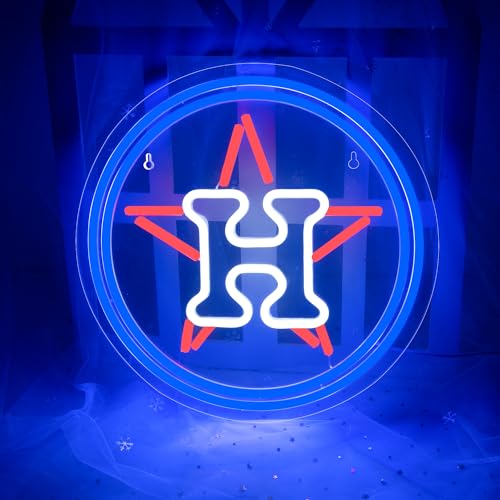 Image of Baseball Neon Sign for Wall Decor Baseball LED Light Up Sign Basebal Wall Decor Sports Neon Lights for Club Garage Bedroom Man Cave Bar Sports Gifts for Men Teen Boys Fans,Size 13.4 * 13.4 in(XD139)