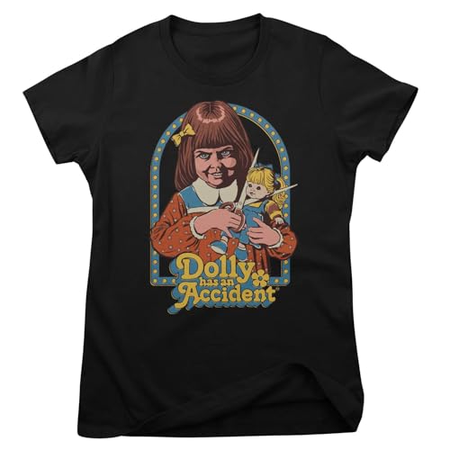 T-Shirt Steven Rhodes Femme Dolly Has an Accident Vêtement Imprimé Humour Noir