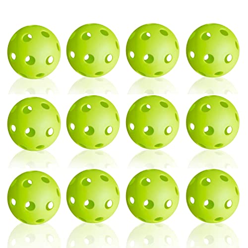 Anteer 12 Pack Plastic Baseball Practice Baseballs For Hitting, Indoor Outdoor Lightweight Balls Baseball Batting Training(Green) #TOP2
