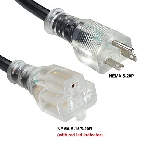 Erboelec 20 Amp Extension Cord Multi Outlet,30 Feet 12 Gauge 9 Outlets,5-20P To 5-15/5-20R 2 Lighted 4-Outlet Splitters,Etl Listed #TOP1
