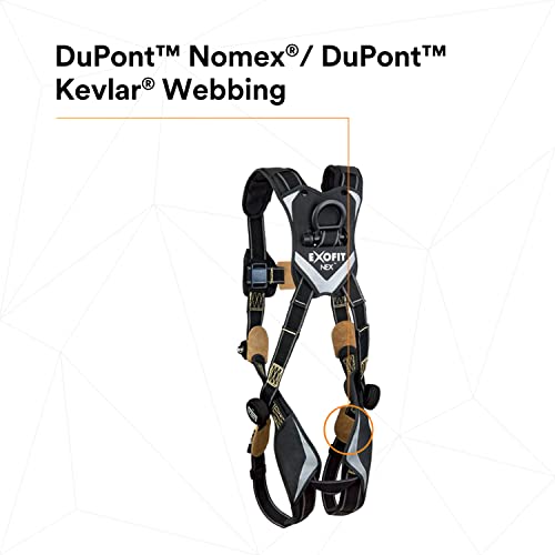 Image of 3M DBI-SALA Large ExoFit NEX Arc Flash Full BodyVest Style Harness With Tech-Lite PVC Coated Aluminum Back D-Ring