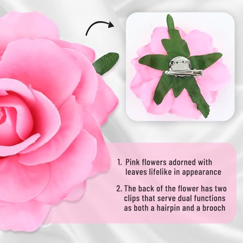 Broches decorativos flor rosa mexicano paquete 9 piezas miniatura 5